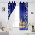 thumbnail image 3 of Hokiten Christmas Blackout Curtains | Light Blocking Print Window Curtains, Snowflake Xmas Tree Blue Purple Thermal Insulated Window Drapes for Living Room Kitchen Cafe (2 Panels, 84"W x 84"L), 3 of 7