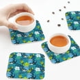 thumbnail image 3 of KLL Drink Coasters Set Square of 4,PU Leather Absorbent Coasters Set Decorative Coffee Cup Coasters Housewarming Gift for Home Decor-Shark And Leaves, 3 of 5
