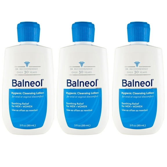 Balneol Hygienic Cleansing Lotion, Soothing Relief for Sensitive Areas, Pack of 3