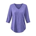 thumbnail image 3 of Kezqiaxn 3/4 Length Sleeve Womens Tops Fall V-Neck Loose Casual Shirts Business Dressy Work Blouses Fashion Clothing, 3 of 7
