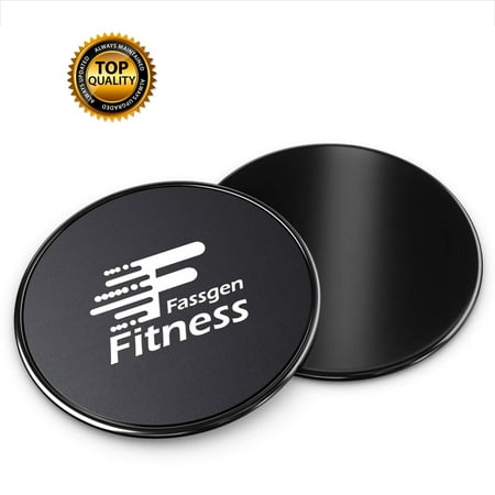 Fassgen Fitness Gliding Discs Core Sliders (2-Pack) Ab, Back, Hip, and Leg Exercise Gear for Gym, Home, Yoga, Pilates | Strengthen Abdominals, Burn Fat, Improve (Best Core Strengthening Exercises For Lower Back Pain)
