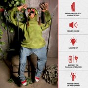 Haunted Hill Farm 4.4 ft Voice-Sensor Impaled Zombie Halloween Animatronic, HHIMPZOMB-1FLSA
