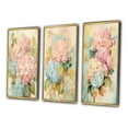 thumbnail image 3 of Designart "Blue and Pink Retro Hydrangea Bouquet II" Hydrangea Framed Wall Art Set Of 3 - Pink Traditional Frame Canvas Set For Living Room Decor, 3 of 6
