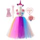 thumbnail image 1 of Arco Iris caramelo princesa tutú vestido niñas colorido piruleta disfraz con diadema niños vacaciones cumpleaños fiesta graduación ropa Outfits6-7T Gao Jinjia LED, 1 of 2