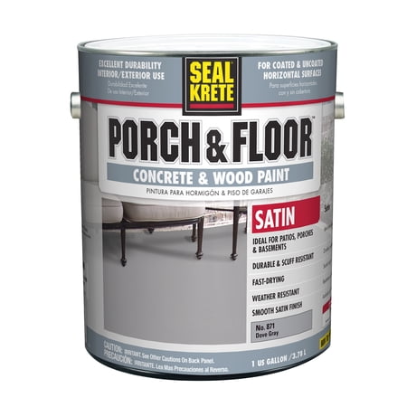 Satin Dove Gray, Seal-Krete Low VOC Porch and Floor Coating, 1 Gal