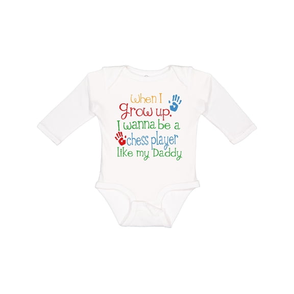 Inktastic Chess Player Like Daddy Boys or Girls Long Sleeve Baby Bodysuit