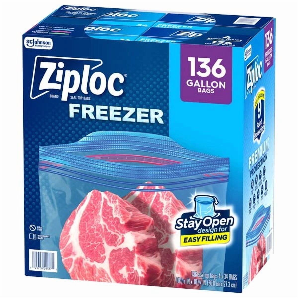 Ziploc Gallon Freezer Bags, 136 Count - Walmart.com