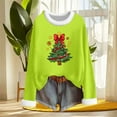 thumbnail image 4 of asdoklhq Christmas Sweatshirts for Women Christmas Fashionable Loose Casual Long Sleeved Round Neck Christmas Printed Top Green M, 4 of 6