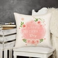 thumbnail image 2 of Happy Mother‘s Day Pillow Covers 18x18 Inch Spring Pink Flowers Leaves with Best Mommy Ever Love Heart Farmhouse Decorative Cushion Cover Cotton Linen Mom Grandma Gifts, 2 of 6