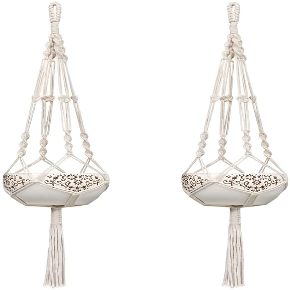 ACDANC 2026 New 2Pcs Macrame Plant Hangers,Indoor Outdoor Hanging Planter Basket Cotton Rope,4 Legs 41 Inch for Hanging Plants, Patio, Balcony, Indoor, Garden