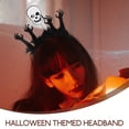 thumbnail image 4 of Diadema de Halloween con calavera y esqueleto, accesorio esponjoso para disfraz de Halloween, 4 of 5