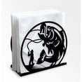 thumbnail image 1 of Servilletero decorativo de metal negro con diseño de pescador para mesa, 13,5 x 12,5 x 4,8 cm., 1 of 9