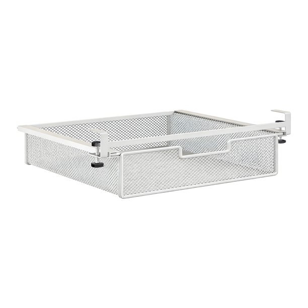 Cesta de almacenamiento invisible para debajo del cajón, caja de almacenamiento, accesorios de oficina, deslizante Blanco L