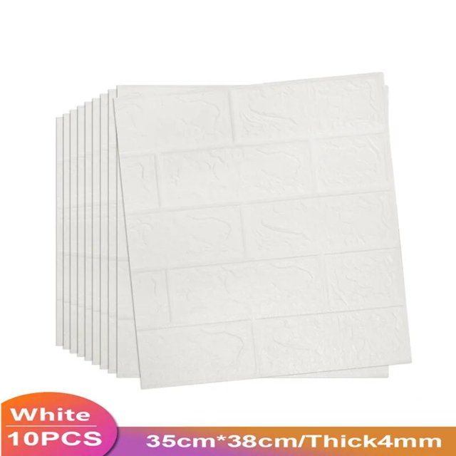 Juego de pegatinas de pared de ladrillo 3D, papel tapiz DIY para sala de estar, dormitorio, decoración de pared de TV, autoadhesivo de pared impermeable, 10 unids/set