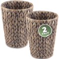 thumbnail image 1 of Cesto de basura pequeño gris de mimbre 84ECO, paquete de 2, 1 of 6
