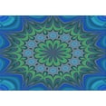 thumbnail image 1 of Ahgly Company Machine Washable Indoor Rectangle Transitional Blue Jay Blue Area Rugs, 4' x 6', 1 of 7