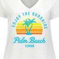 thumbnail image 4 of Inktastic Summer Enjoy the Sunshine Palm Beach Florida in Blue Women's Plus Size V-Neck T-Shirt, 4 of 5