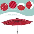thumbnail image 5 of Sonerlic 9' LED Patio Umbrella and Shade Market Outdoor Aluminium Pole Table Umbrella for Garden, Deck and Pool,Red, 5 of 7