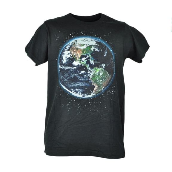 Fifth Foundation Earth World Space Black Mens Graphic Tee Tshirt Shirt XLarge