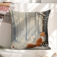 thumbnail image 6 of fox snowy forest birds linen toss pillowcase decoration pillowcase gifting preferred 18x18 inch cushion cover sofa pillowcase sofa bedroom living room car, 6 of 8