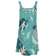 thumbnail image 4 of Ocean Cute Mermaid Womens Summer Dresses Casual Sleeveless Tshirt Sundresses Vacation Beach Cover Up Dress, 4 of 8