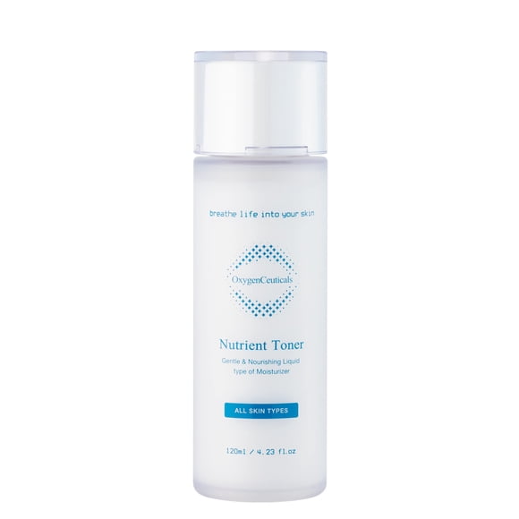 OxygenCeuticals Nutrient Toner - Tónico de esencia hidratante con ácido hialurónico Cuidado de la piel coreano para piel de vidrio (120 ml / 4 fl. oz)