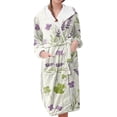 thumbnail image 2 of siminsem Plant Print Women’s Sleeping Robe Floral Kimono Lightweight Sleepwear Loungewear Long Dressing Gown Soft Breathable Bathrobe Casual Housecoat Spring Summer Nightgown, Colorful,XXL, 2 of 5