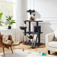 thumbnail image 2 of Easyfashion 63.5''H Multi Level Cat Tree Condo with Scratching Post, Black, 2 of 7