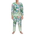 thumbnail image 3 of Sikiie Succulent Mens Pajama Set, Soft Warm Long Sleeve Sleepwear, Cozy Button-Down Pjs for Men-Large, 3 of 7