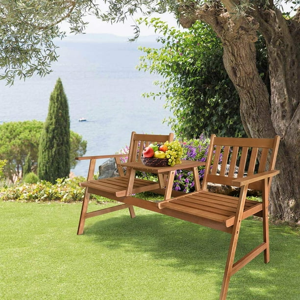 Garden bench with parasol sale