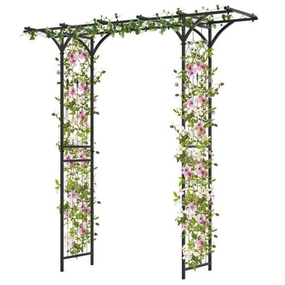 Resenkos Outdoor Decor,6.8 Feet Garden Arbor with Trellises for Climbing Plant Vine Rose