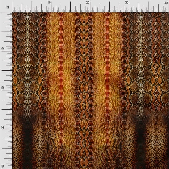 Soimoi Viscose Chiffon Fabric Snake Panel Print Sewing Fabric Yard 42 Inch Wide