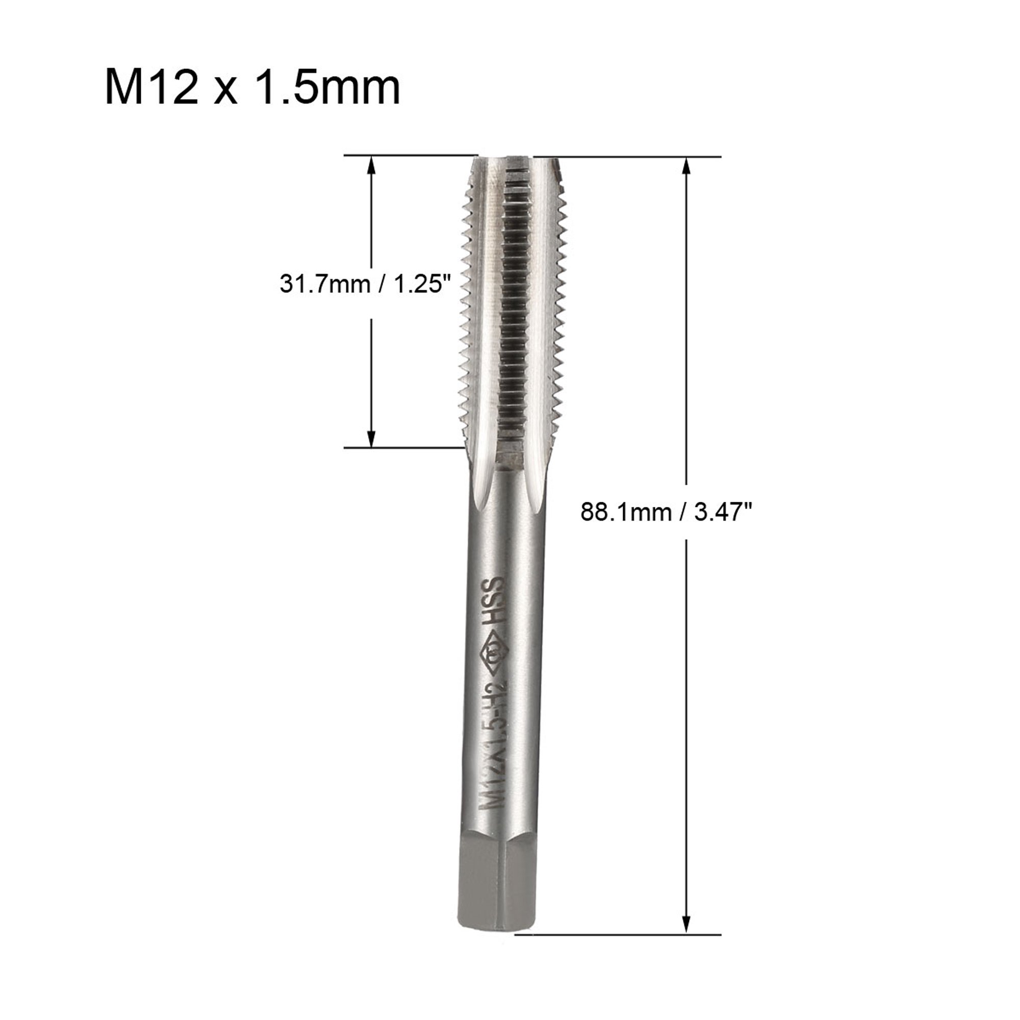 Taraud Main Métrique Acier Rapide M12x1.5 - Marque Wiseman, 12 Mm, Neuf