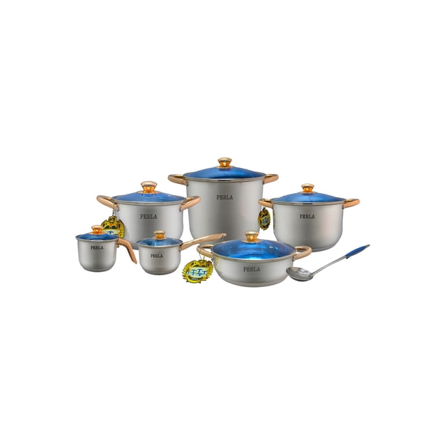 Batería de Cocina PERLA 13 Pzas Premier Plus Acero Inoxidable