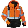 thumbnail image 2 of Ergodyne GloWearÂ® 8377 Type R Class 3 Quilted Bomber Jacket, Orange, 3XL, 2 of 3