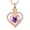 RoseGold-Purple Stone, variant on Heart Urn Necklace for Ashes Cremation Jewerly, Double Heart Birthstone Crystal Pendant Necklace for Women Memorial Jewelry Ashes Keepsake Lockets Holder