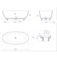 thumbnail image 2 of ALFI brand AB9975 59" White Oval Solid Surface Resin Soaking Bathtub, 2 of 12