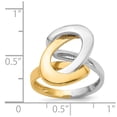 thumbnail image 3 of Solid 14k Yellow and White Gold Two Tone Fashion Swirl O Ring Band Size 8.5, 3 of 6