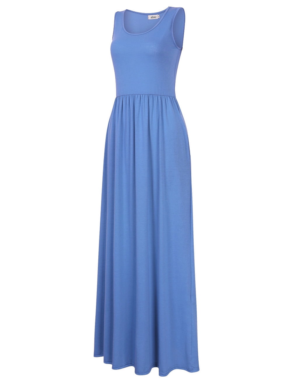 blue color maxi dress