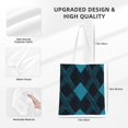 thumbnail image 2 of Canvas Bag Tote Bag Shopping Bag 16×15in Can Be Carried By Hand And Can Be Used For Daily Travel Such As Shopping And Going To Work Argyle Plaid Darkturquoise_4, 2 of 8