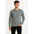 thumbnail image 2 of BenBen Men Henly T Shirts Long Sleeve Trendy, 2 of 2
