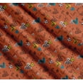 thumbnail image 3 of Soimoi Orange Cotton Poplin Fabric Heart & I Love You Text Printed Craft Fabric by the Yard 56 Inch Wide, 3 of 7