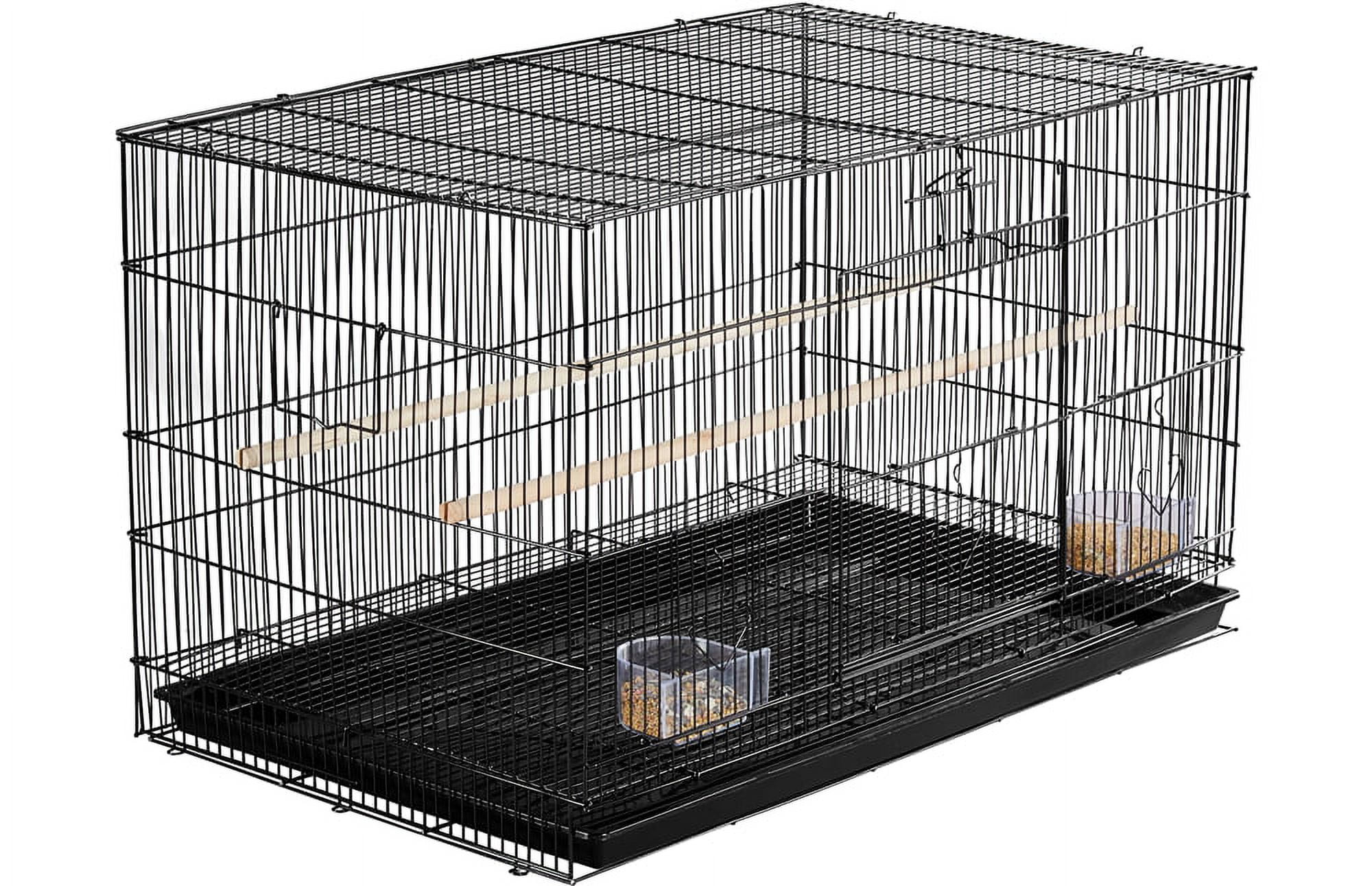 Yaheetech 30.5 inch Rectangle Breeding Flight Parakeet Bird Cage with Slide-Out Tray for Finches Budgies Cockatiels, Black