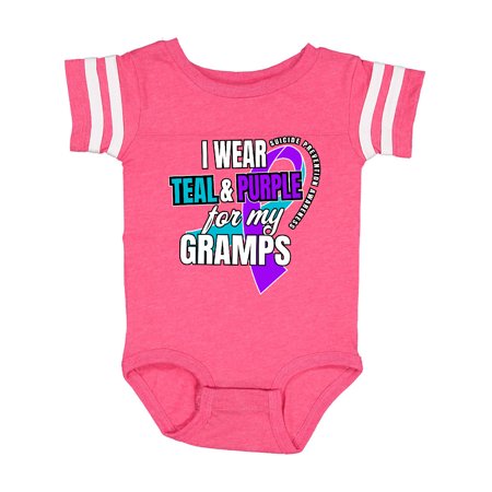 

Inktastic Suicide Prevention I Wear Teal and Purple for My Gramps Gift Baby Boy or Baby Girl Bodysuit