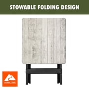 Ozark Trail 19-inch Plastic Folding Camp Side Table, Gray Wood Grain