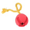 thumbnail image 1 of Bola dispensadora de comida para perros con forma cónica con cuerda de algodón, juguete para masticar para limpiar los dientes de los perros para perros pequeños y grandes (rojo), 1 of 5
