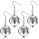 thumbnail image 1 of Pendientes de bola de discoteca KAIYANG de plata de los años 60 o 70 para mujer 2 pares, 1 of 5