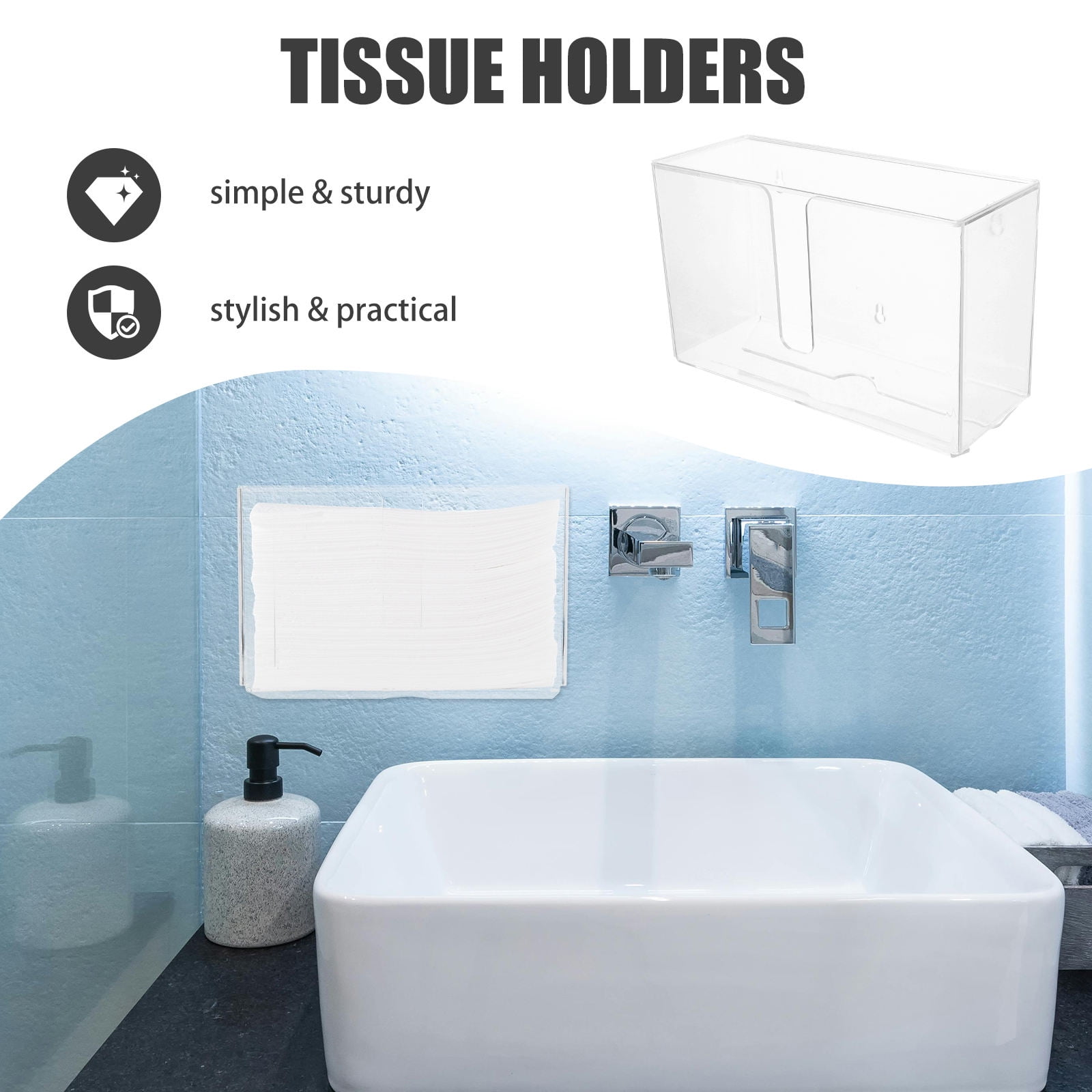Soimiss Plastic Wall Mount Paper Towel Dispenser with Clear Cover for Bathroom and Kitchen Use