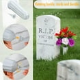 thumbnail image 4 of Artificial Cemetery Flowers for Grave, Set of Artificial Memorial Flowers with Vase for Outdoor Cemetery Headstones Graveyard Gravestone Decoration (Red Lily&White Purple Peony), 4 of 5