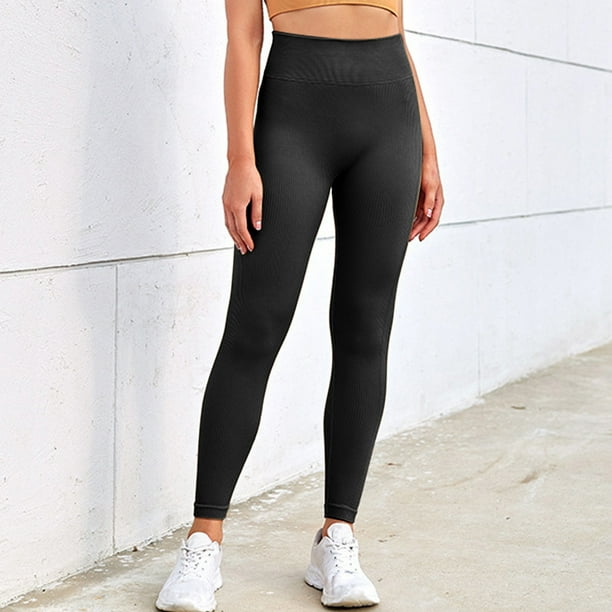 Women's Solid Pants Tummy Control Workout Leggings High Waist Athletic Yoga  Pants